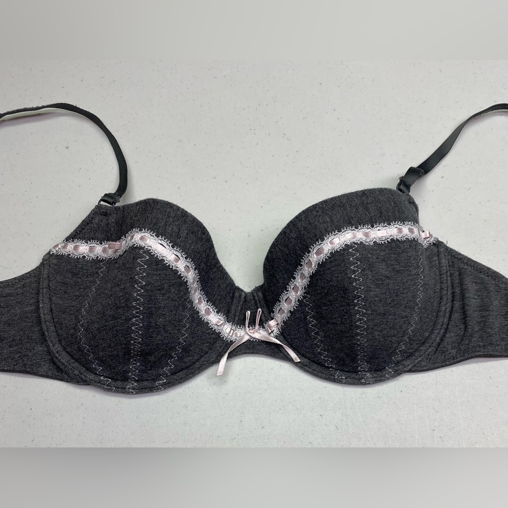 LS GRY/PNK Lightly Lined Underwire, 36A, *P1025